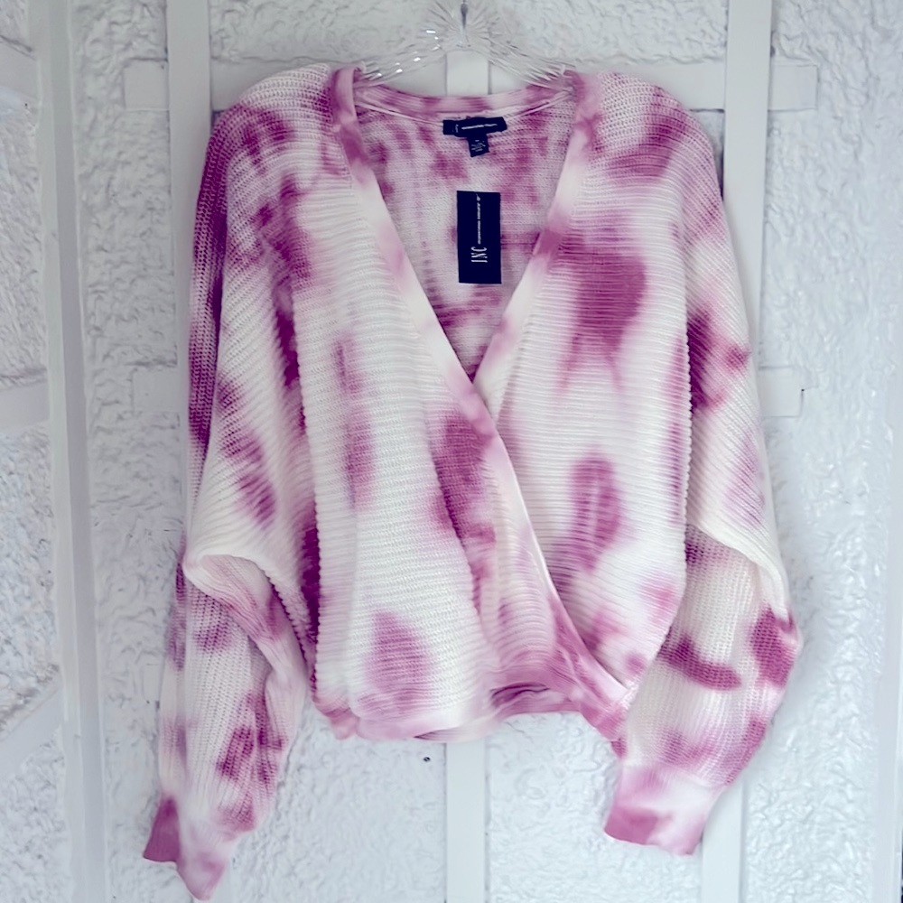 Inc Woman’s Tie Dye Medium size pink and white sweater NWT never worn